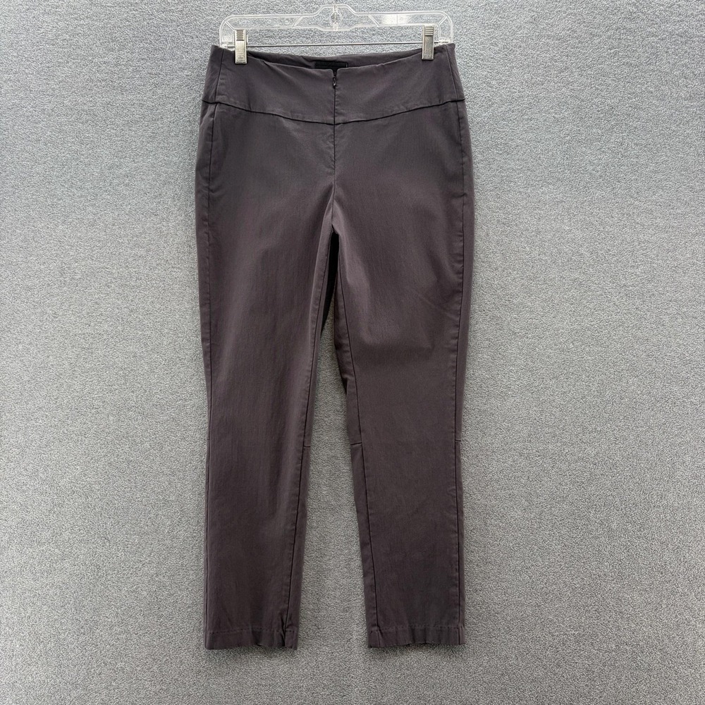 Porto San Francisco Pants Womens Medium Gray Slim Taper Ankle Slit Hem Stretch